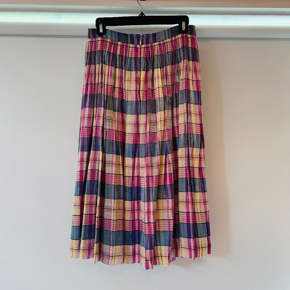 J.Crew Pleated Midi Skirt in Shimmering Plaid - Picture 7 of 7